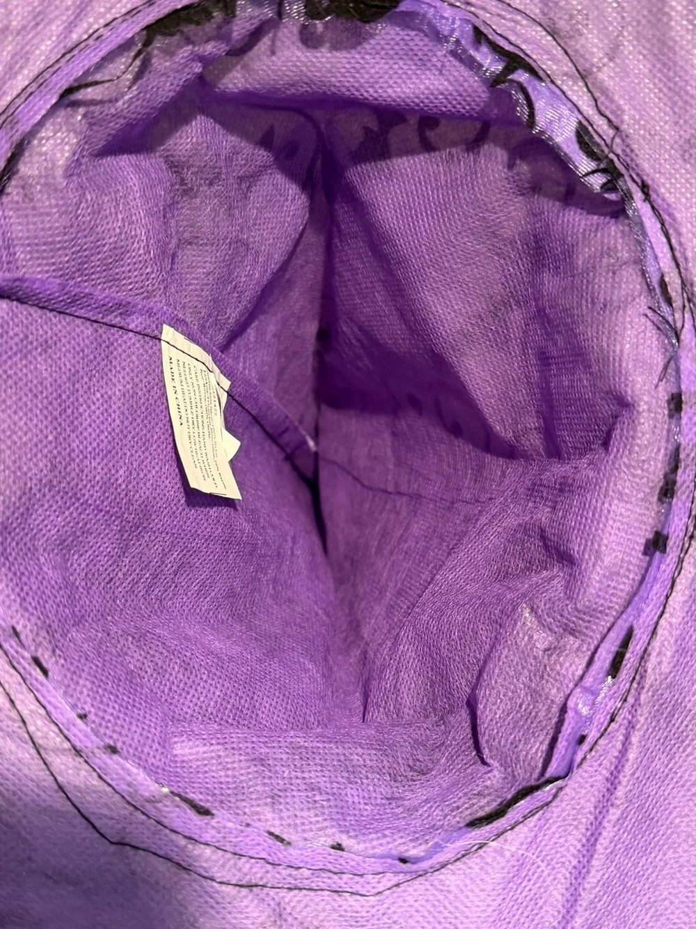 Y2K Vtg 2010 Purple & Black Velvet Flock Bat Swirl Witch Hat Costume Accent